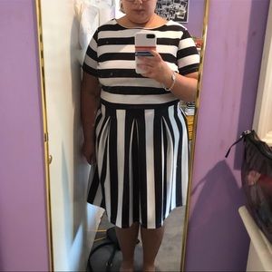 Stripe Simply Be Fit and Flare Dress